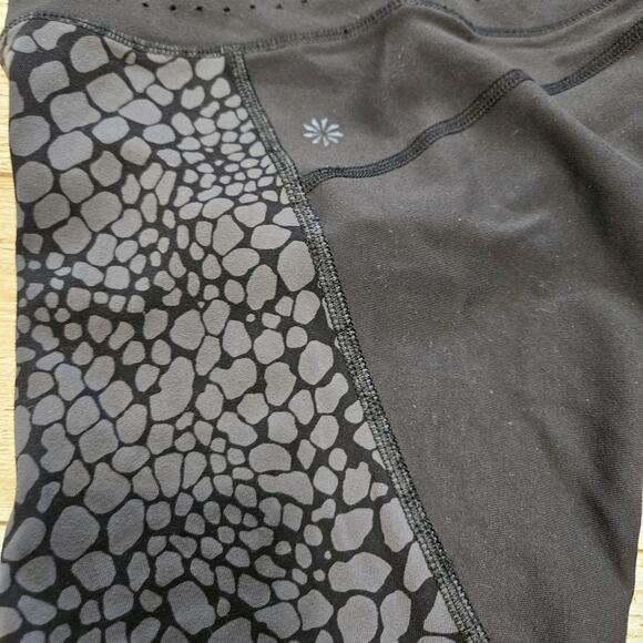 Athleta TruCool Capri Leggings Crocodile Stealth SZ XXS Small Yoga Black 348588 - Picture 7 of 13
